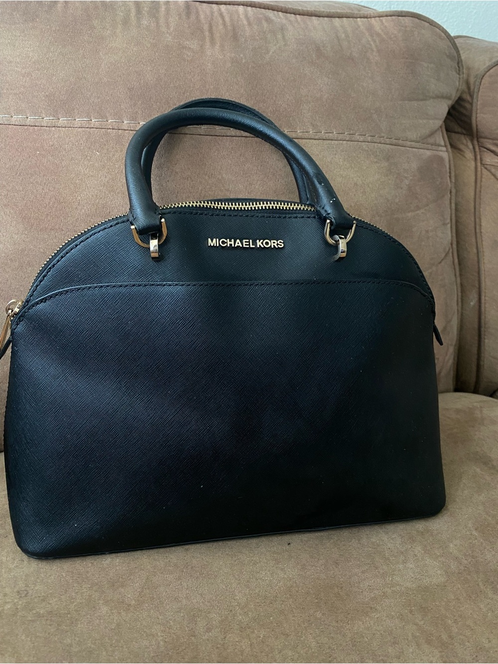 Michael Kors Black Saffiano Dome Satchel